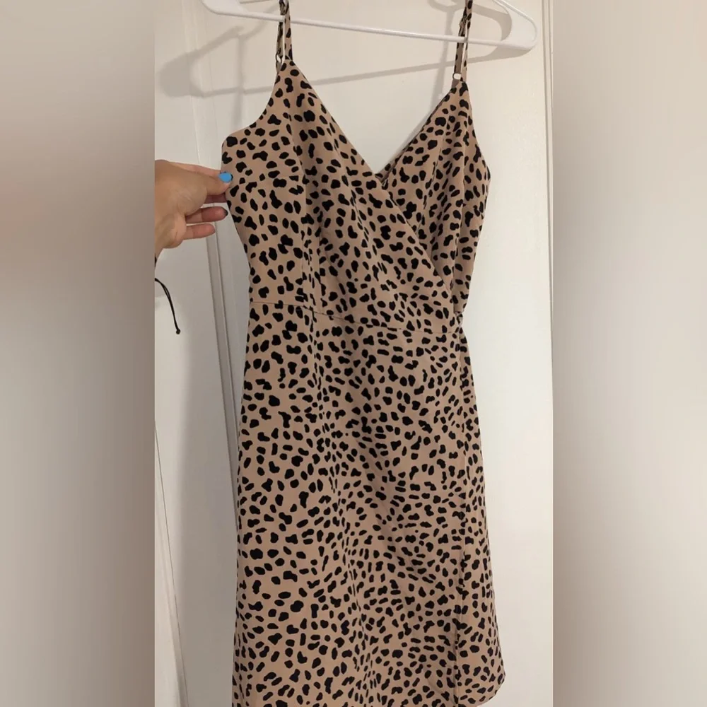Anthropologie Sanctuary wrap it up spaghetti strap cheetah print dress - Picture 4 of 11